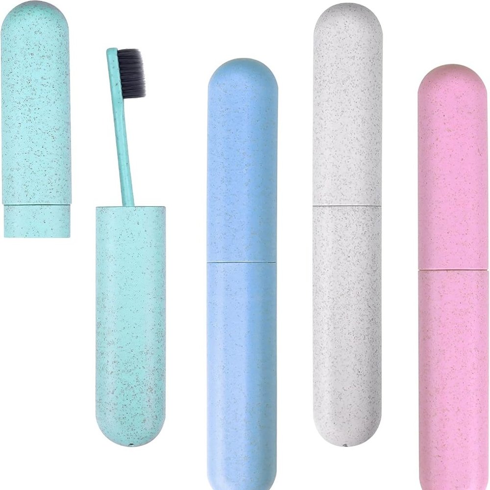 4 Pack Toothbrush Travel Case, Hooqict Portable Breathable Travel Toothbrush Hol